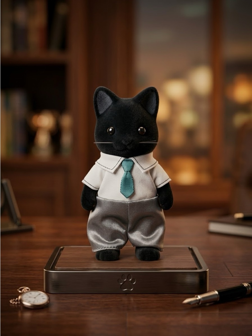 Calico Critters Sylvanian Families Black Tuxedo Cat Father Mason Figure